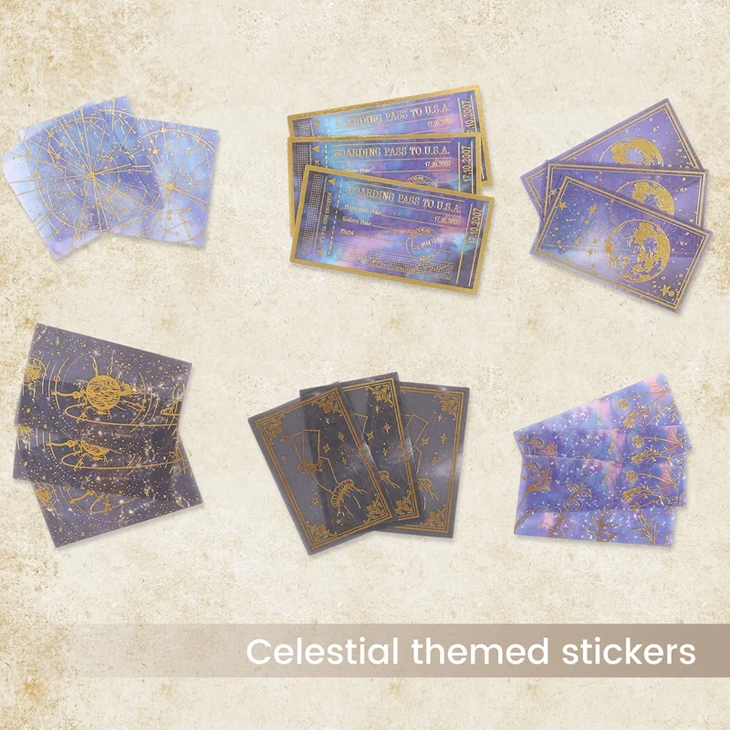 192Pcs Celestial Stickers Vintage Stickers For Scrapbooking Planet Moon  Space Astronomy Stickers Journaling Supplies - AliExpress