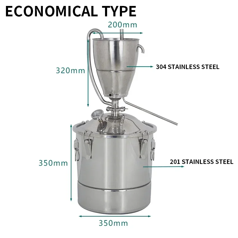 30L Brewing Machine Water Alcohol Distiller Stainless Steel DIY Liquor Equipment for Whisky Wine Beer Spirits Still Home Brew 3