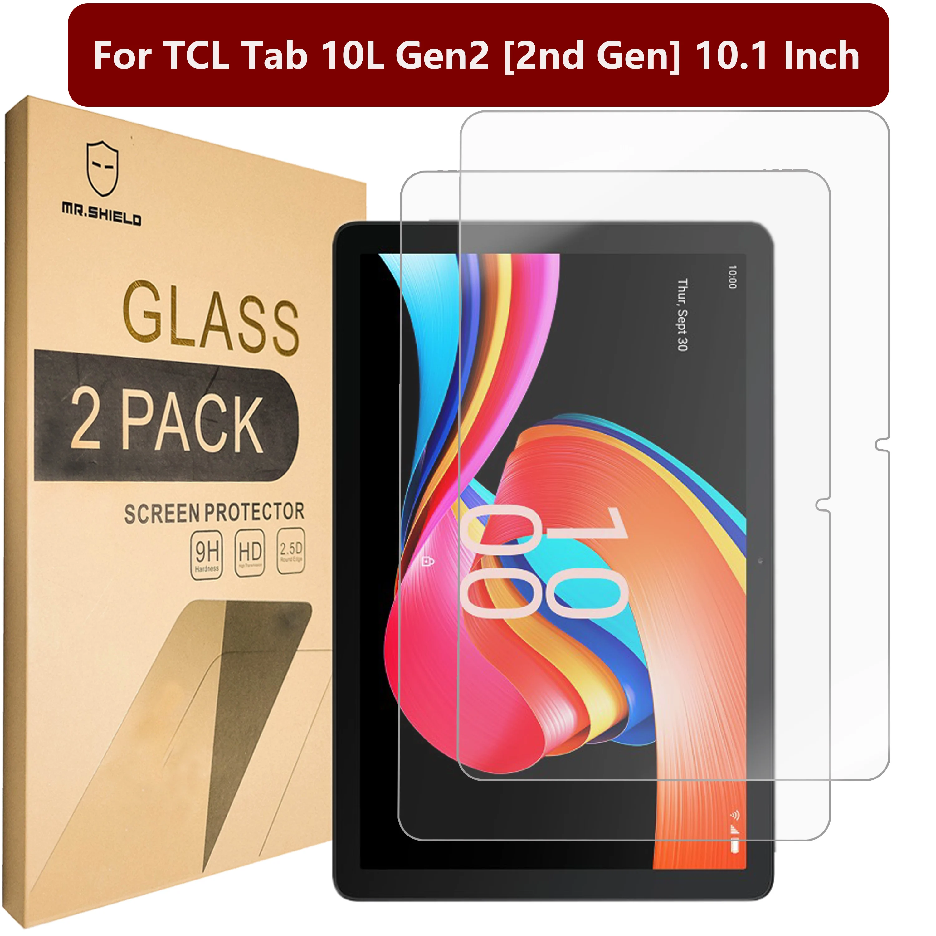 

Mr.Shield [2-PACK] Screen Protector For TCL Tab 10L Gen2 [2nd Gen] 10.1 Inch [Tempered Glass] [9H Hardness] Screen Protector
