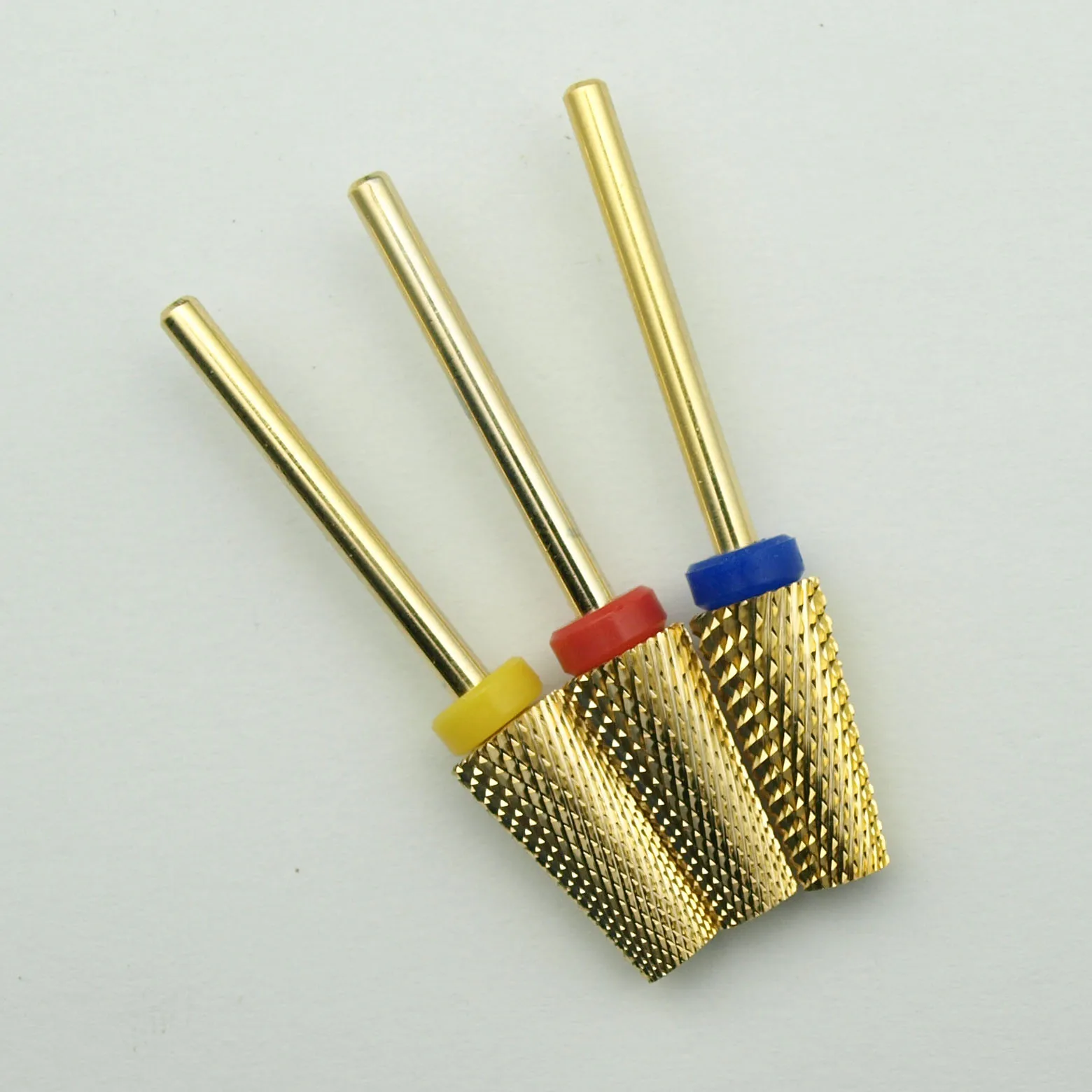 Easy Nail New Gold Carbide Nail Drill Bit Tapered Milling Cutter for Manicure Remove Gel Acylics Tool Nails Drill Accessories