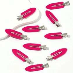 Set of 10 Seamless No-Bend Hair Clips for Women and Girls - Styling & Makeup Accessories (Deep rose red)