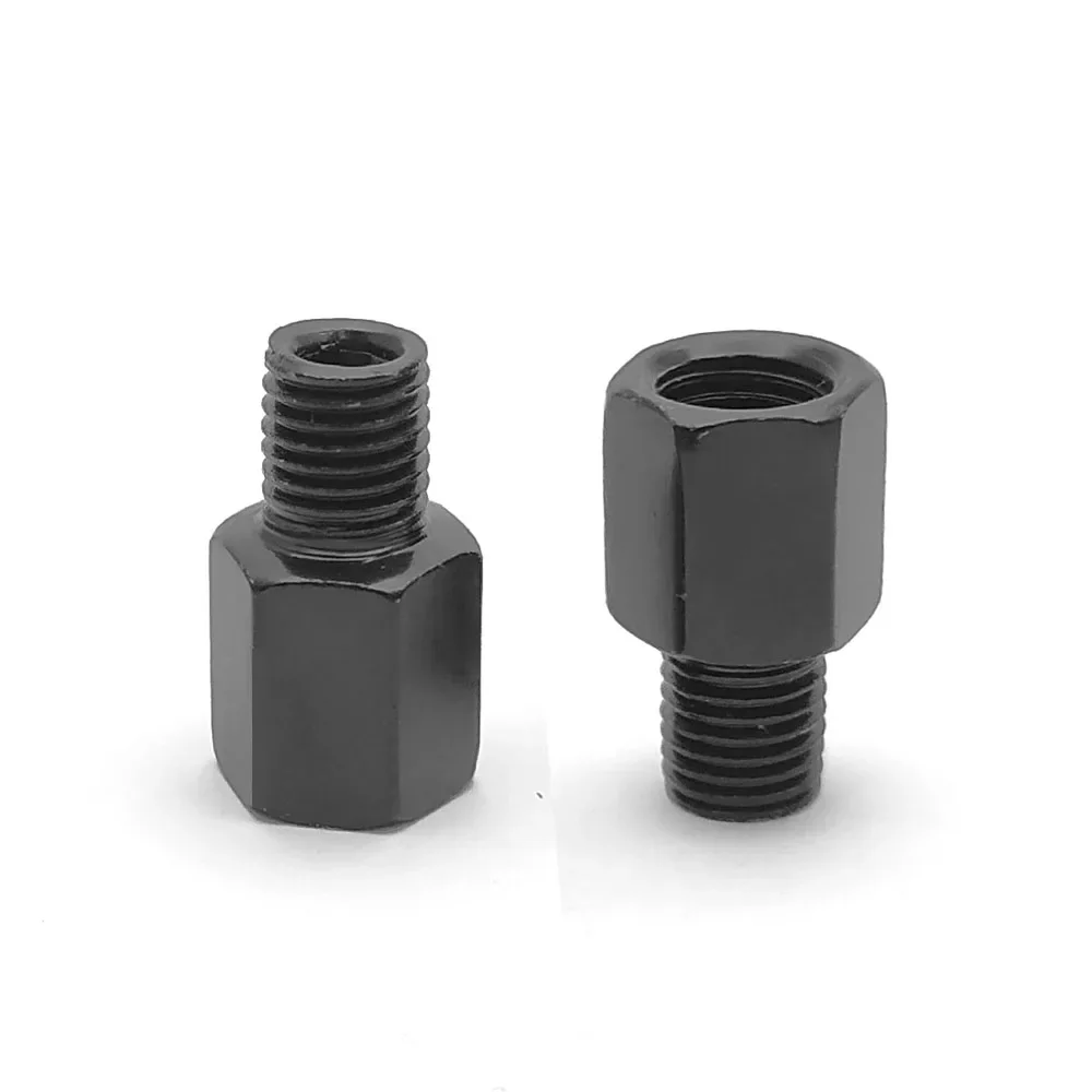 Motorcycle Mirror Black Mirror Adapter M10 M8 10MM 8MM Rearview Mirrors Adapters Right Left Hand Thread Conversion Bolt Screws