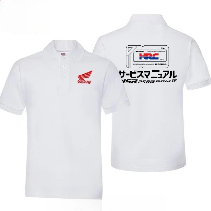 NSR250 Honda Two Chariots of Fire Loafman HRC 주변기기 폴로 셔츠 남성 및 여성 여름 코튼 반소매 티셔츠