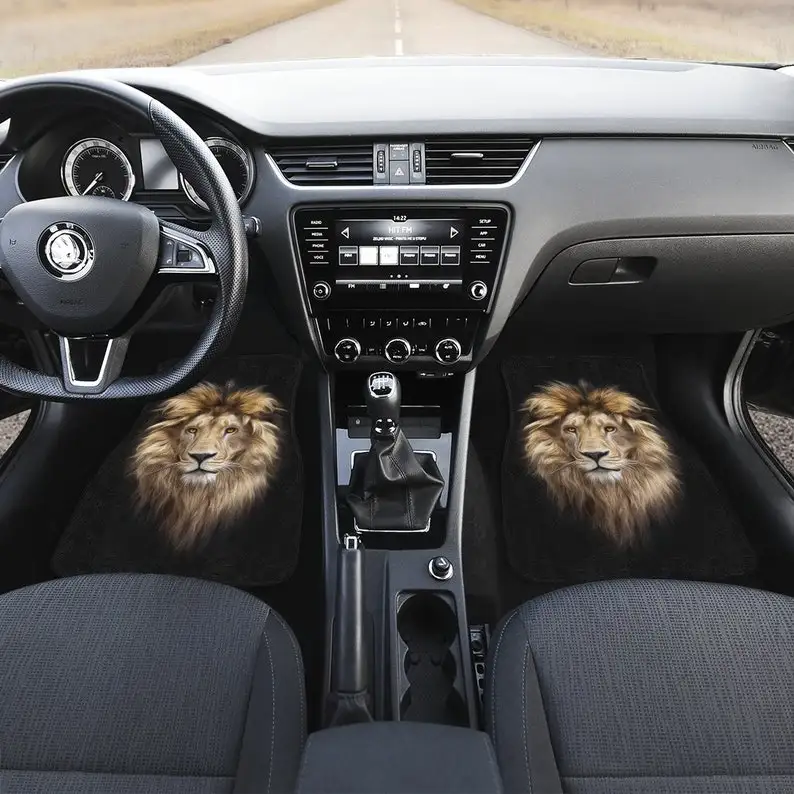 

Lion Head Front And Back Car Mats, Lion Car Floor Mats Set, Lion Lover Gift, Custom Full Car Mat Set, New Car Floor Accessories