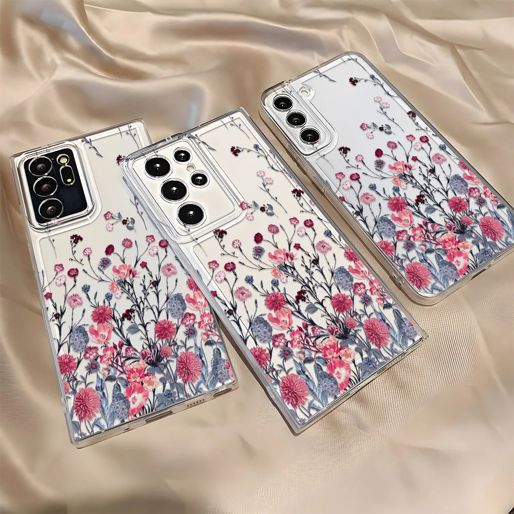 Shockproof Transparent Floral Soft Silicon Phone Case