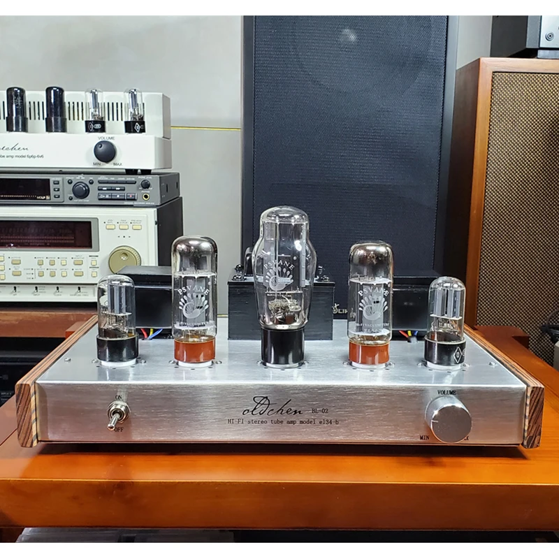 Oldchen El34 Vacuum Tube Amplifier Class A Hifi Sound Amplifier High Power 10w Home Theater Bluetooth 5.0 High End Home Amp