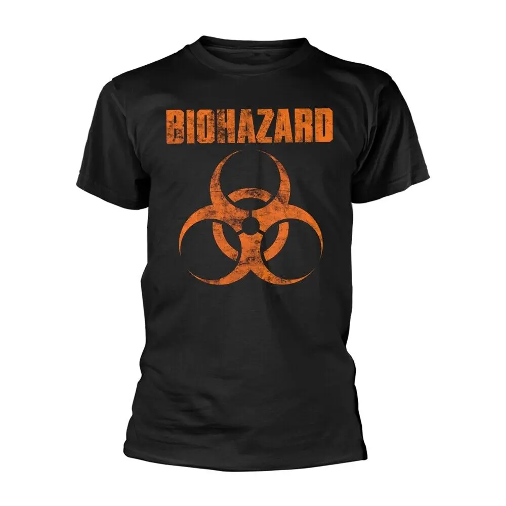 T-Shirt Nera Con Logo A Rischio Biologico Medio