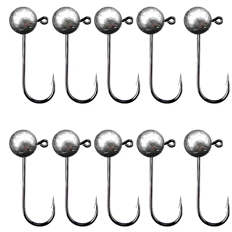 Lot De 5 Têtes De Gabarit (jig Heads) 60°, Acier Carbone, 3.5g~10g - Pêche Eau Douce - Neuf