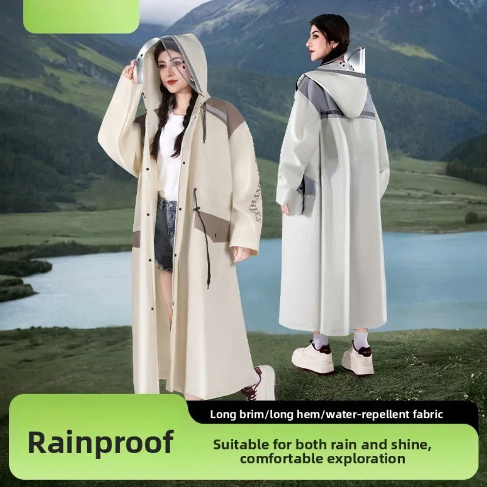 Manteau imperméable à la mode, Long corps complet, résistant à la pluie, vêtements d'extérieur pour femmes et adultes, taille rétractable, Poncho de voiture électrique pour un homme, extérieur