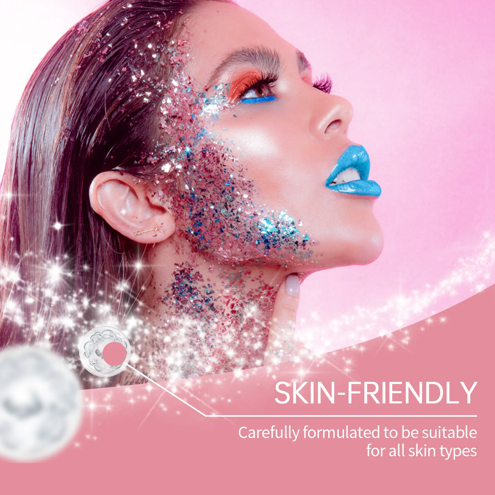 Rolling Ball Glitter Gel Body Face Stage Makeup Sequins Shimmer Powder Brightening High Glitter Gloss Sparkling Highlighter Gel 6