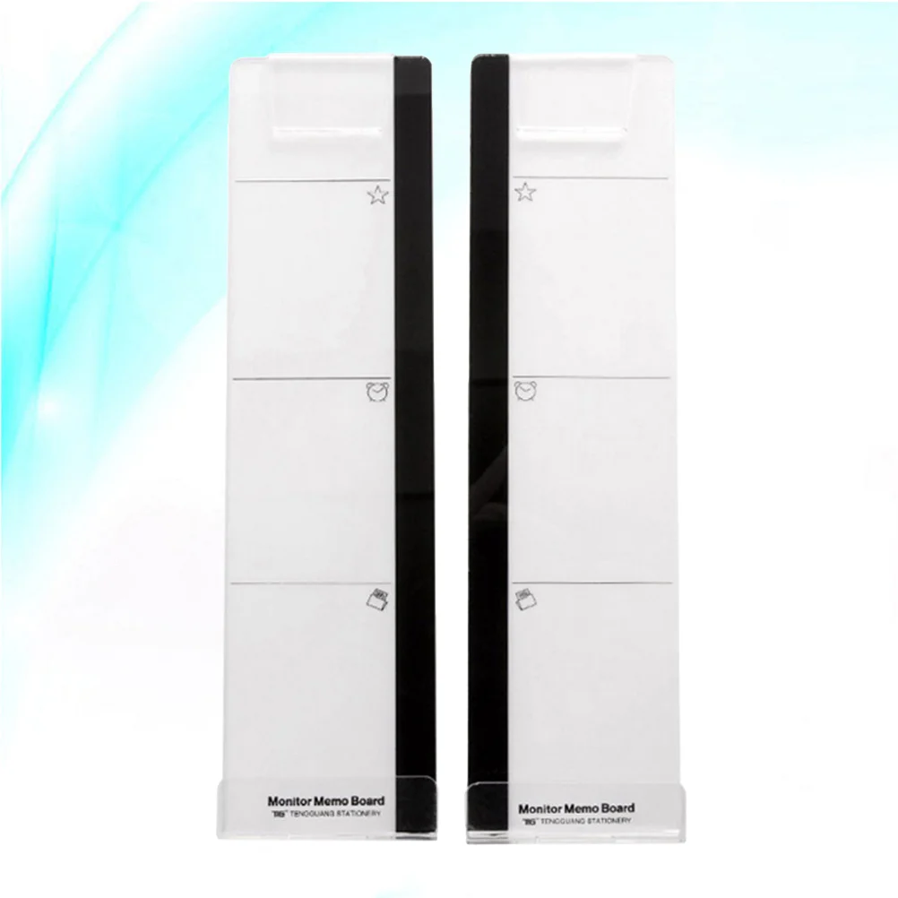 

2 Pcs Monitor Memo Board Monitor Memo Note Holder Fashion Computer Monitor Side Panel Transparent Message Creative