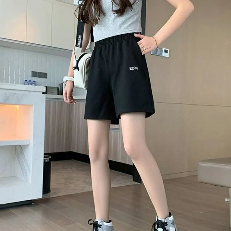 Yasuk Spring Summer Fashion Sporty Casual  Shorts Pants High Waist Slim Loosee Letter Pattern