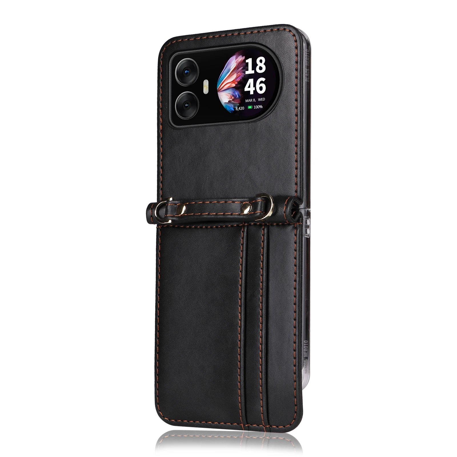 Luxury Leather Flip Wallet Phone Case with Stand Function and Card Holder