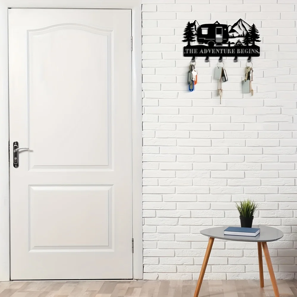 Keyholder for Wall Decorative Metal Camper Key Rack Hanger with Hook Christmas Wall Decor Rustic Key Hook for Wall Mounted Decor 2