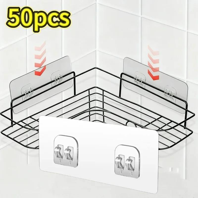 Adhesive Shower Caddy Hook and Soap Holder for Bathroom and Kitchen Storage