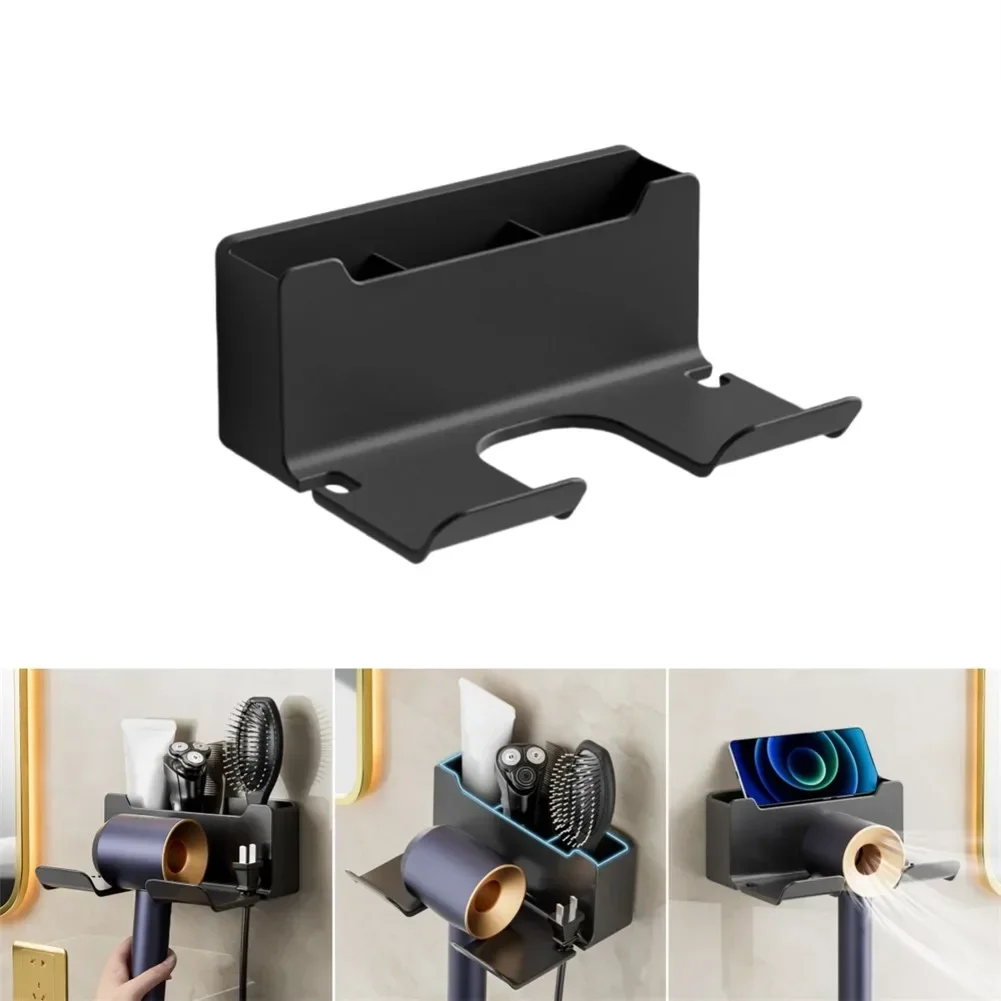 Wall Mounted Hair Dryer Holder Wall Dryer Cradle Straightener Stand Toilet Blower Holder Shelf Bathroom Accessories 6