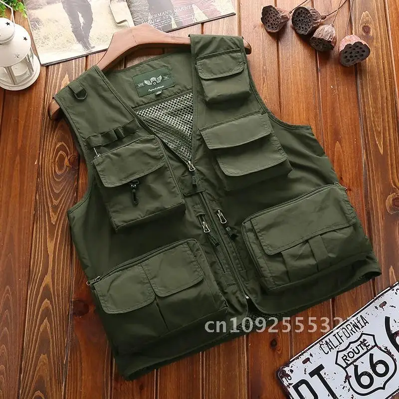 Description Picture 3 of itemPlus Size S-7XL Men's Outdoor Vest Hiking Fishing Hunting Orange Multi-pockets Waistcoat Quick-dry Breathable Chaleco Tactico