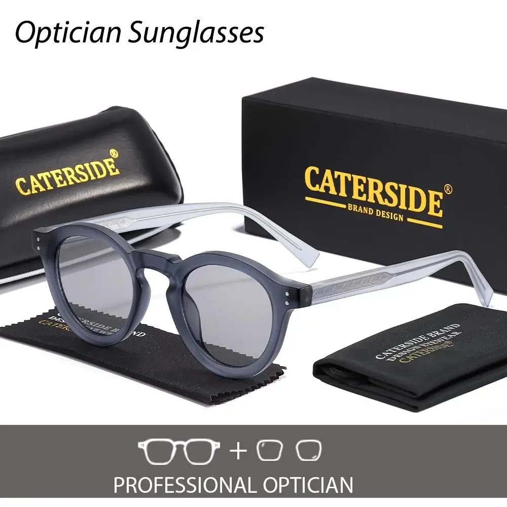 CATERSIDE Neue Unisex Outdoor Optische Sonnenbrille Runde Linse Brillen männer Anpassen Retro Übung Brillen UV400 – Detail 11