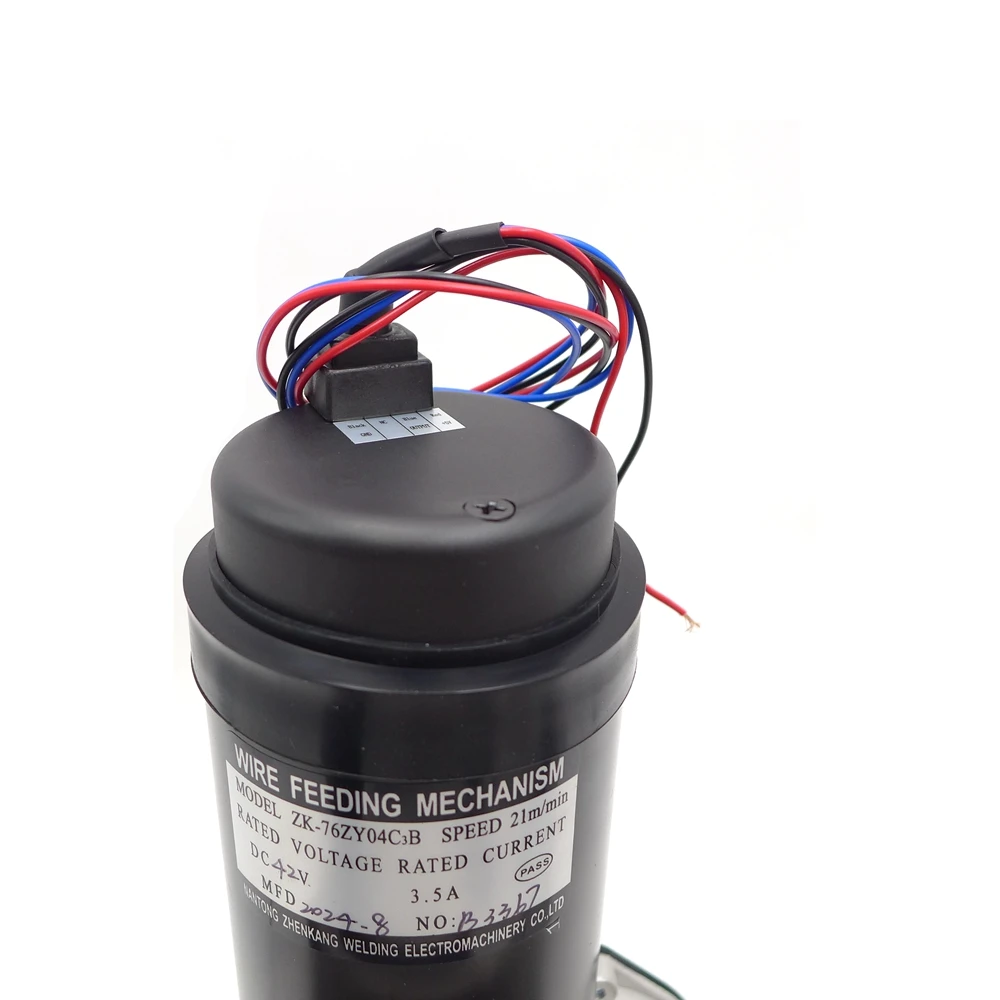 DC24V 42V 76ZY-04 Wire Feeder Motor 1.0-1.2mm 2.0-21m/Min Double Drive Mig Wires Feeding Assembly Motor With Tachometer Feedback 4