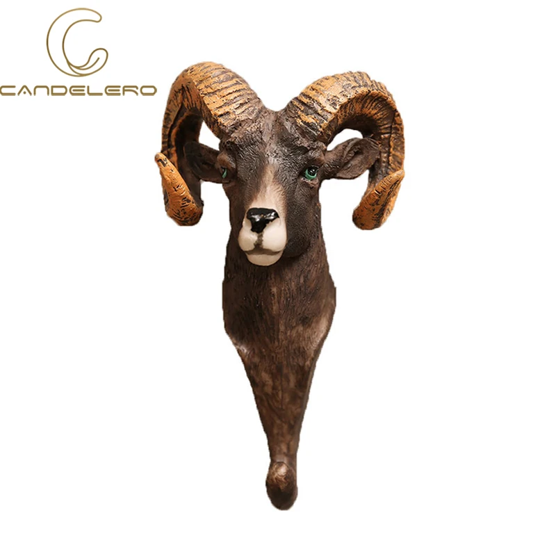 

Resin Animal Head Decorative Hooks Bag Hanger For Keys Wall Ornaments Deer Elephant Hallway Hooks Home Decorations Accessories