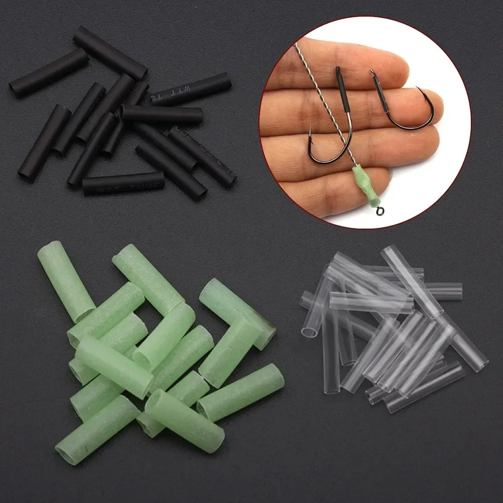 50/100pcs Heating Shrink Tubing For Carp Rigs Heat Shrink Tube Hook Sleeves Luminous Sea Fishing Rigging Shrinkable Tube