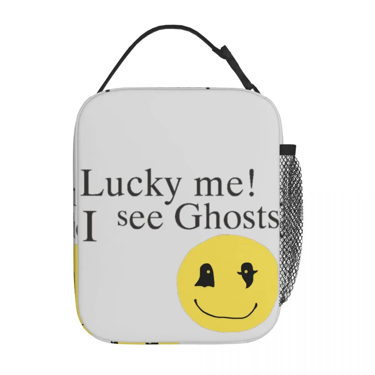 

Изолированный Ланч-бокс Lucky Me I See Ghost Merch Kanye West, коробка для еды в стиле Харадзюку, термоохлаждающий Ланч-бокс для пикника