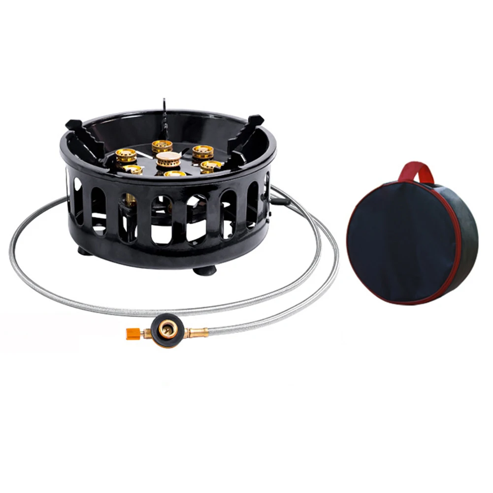 

1pc Electronic Ignition Gas Stove 19800W 7-Core Foldable Outdoor Camping Stove Portable Gas Burner Windproof Electronic Ignition