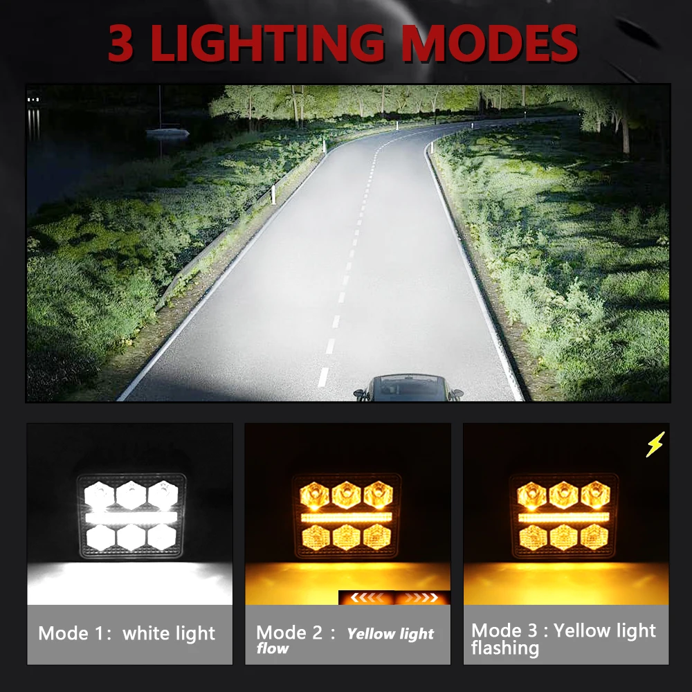 3Inch Work Fog Light Long Range Auxiliary Auto Fog Light Led Light Bar for Moto