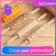 1PC Embossing Engraved Rolling Pin Baking Tool Cookie Fondant Cake Dough Roller Patterned Rolling Pin Kitchen Accessories cook