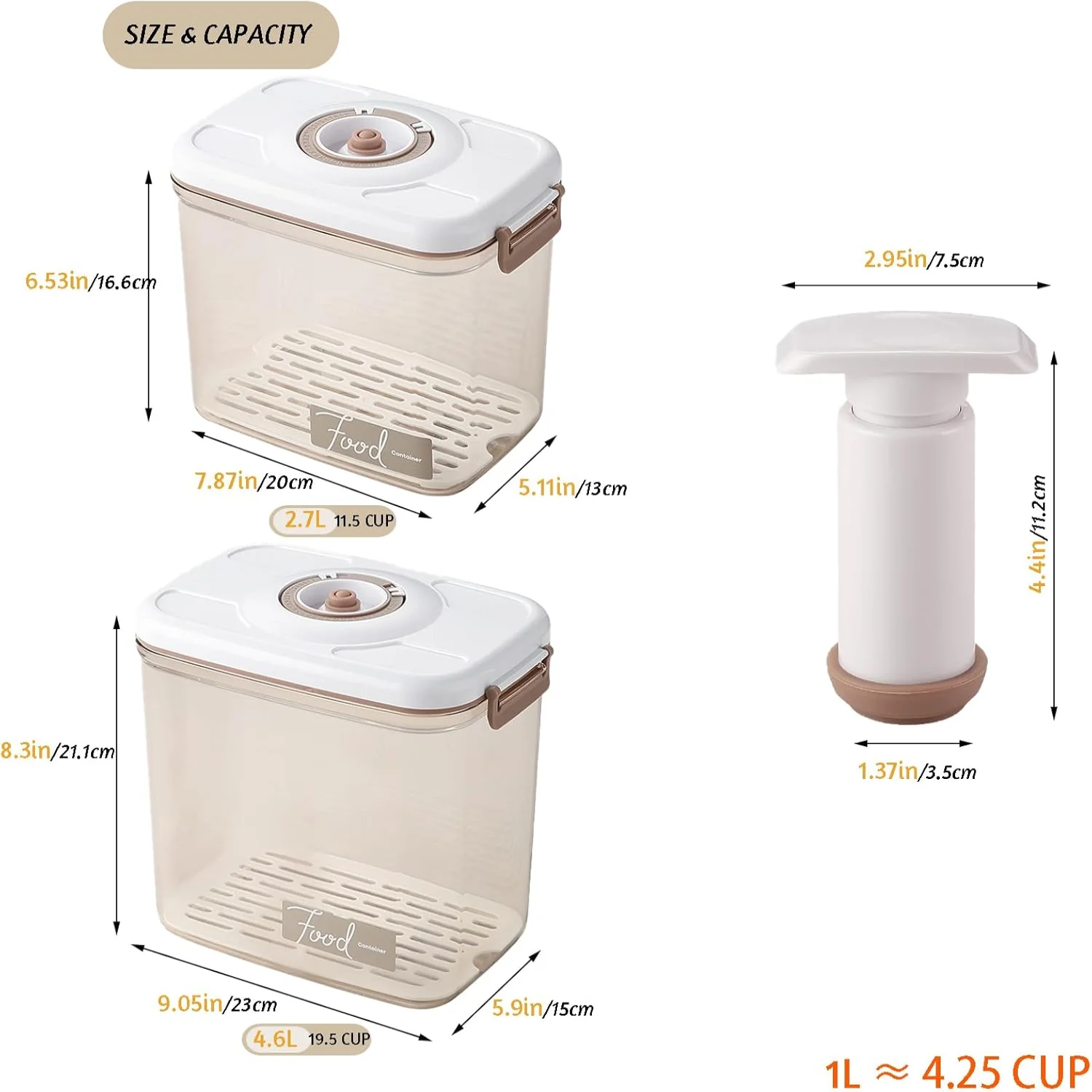 Food Vacuum-Compatible with Green Color Vacuum Food Containers, Save Space and Money, Extend Shelf Life