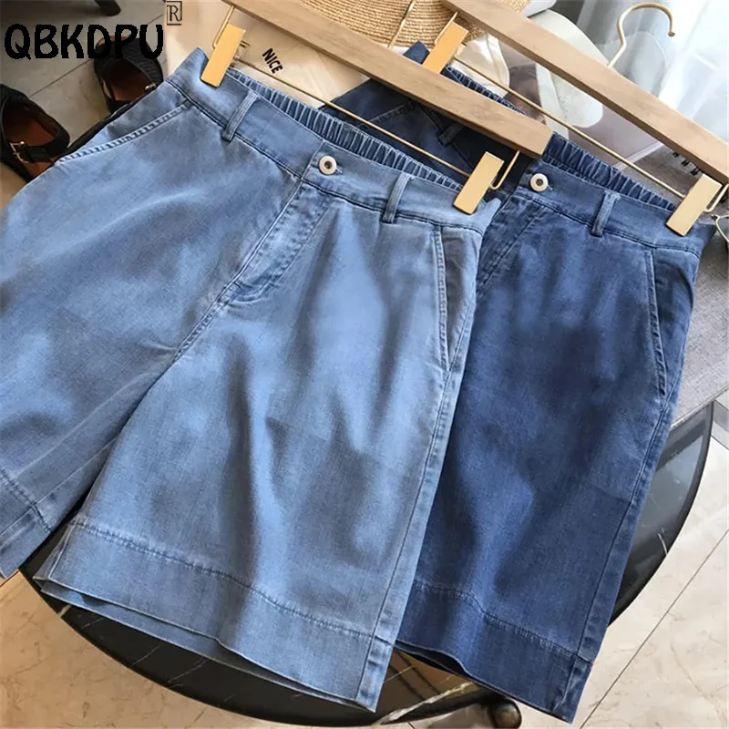 

Summer Thin Wide Leg Jeans Women Oversize 5xl Denim Shorts Casual Elastic High Waist Pantalones Cortos Fashion Baggy Vaqueros