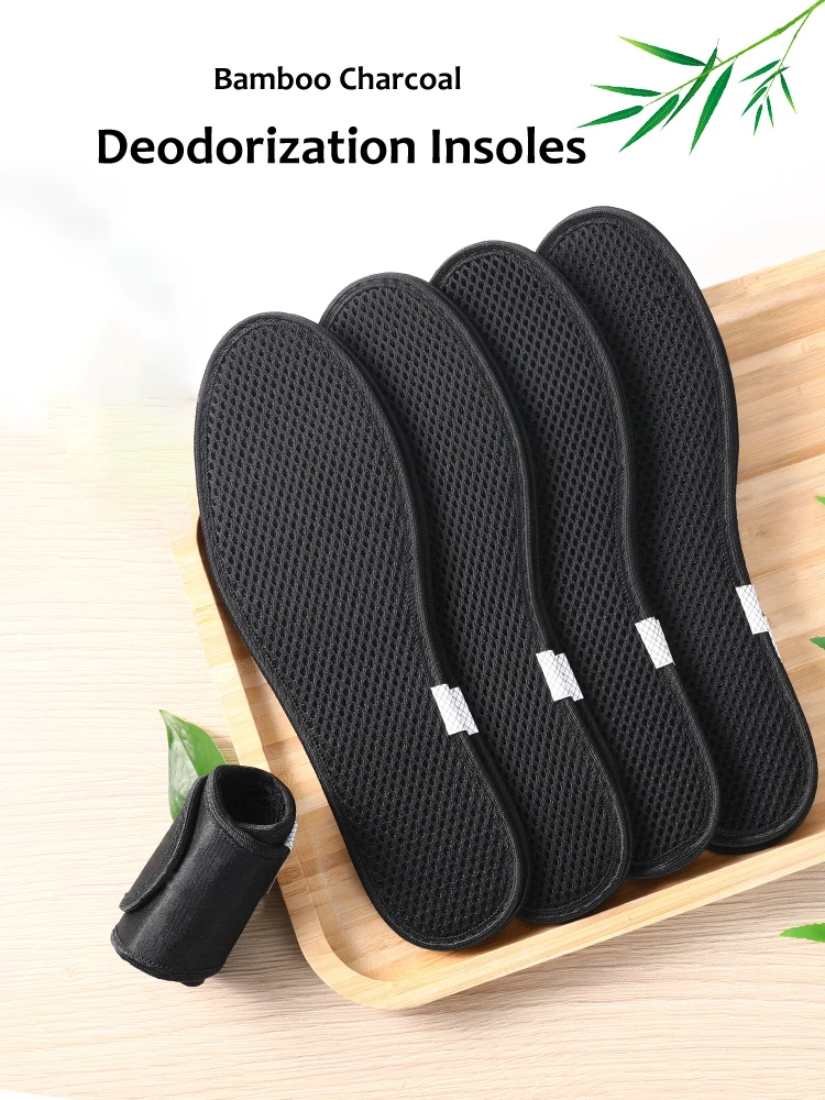 

10PCS Deodorant Foot Insoles Bamboo Charcoal Insert Light Weight Mesh Breathable Shoe Pad Insert Suction Perspiration Insole