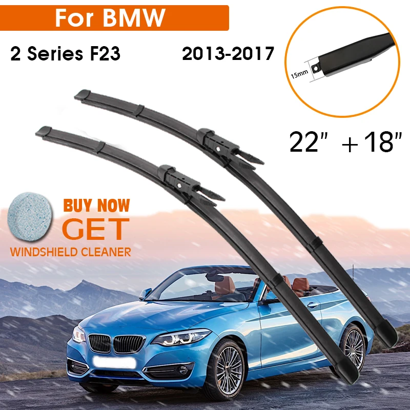 

Автомобильные стеклоочистители для BMW 2 серии F23 2013-2017 лобовое стекло резиновый силиконовый запасной передний стеклоочиститель 22 "+ 18" LHD RHD ав...