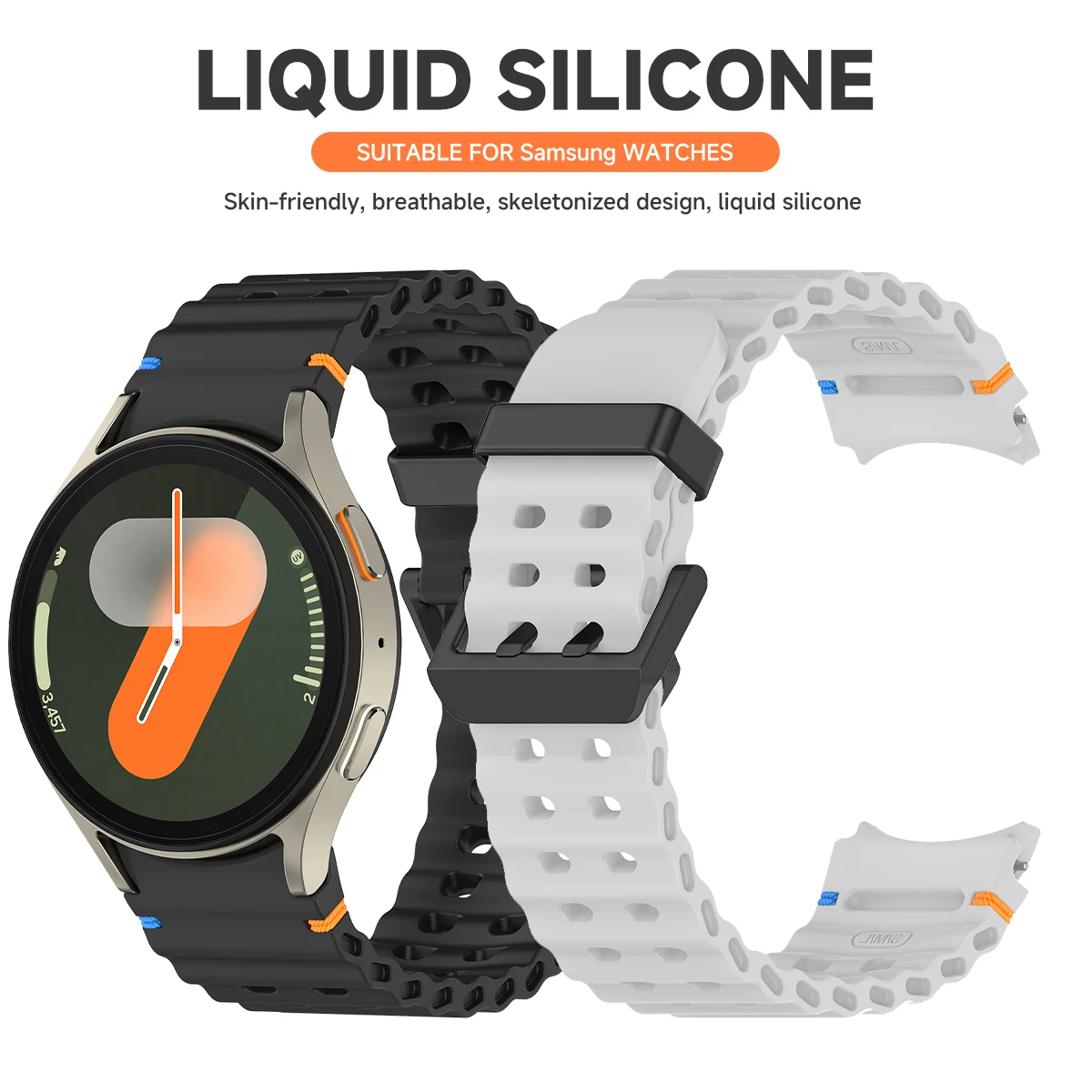 Seamless Silicone Watch Band - Versatile Smartwatch Strap
