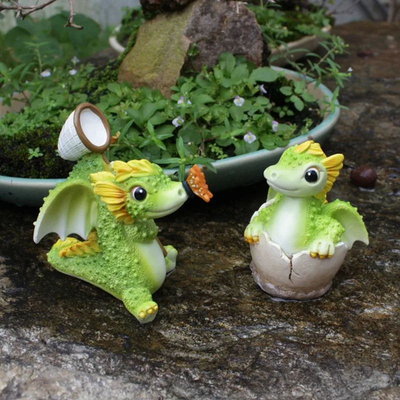 

Mini Cute Dragon Ornament Resin Miniature Statue Garden Succulents Crafts For Home Bedroom Teen Room Decoration Creative cute