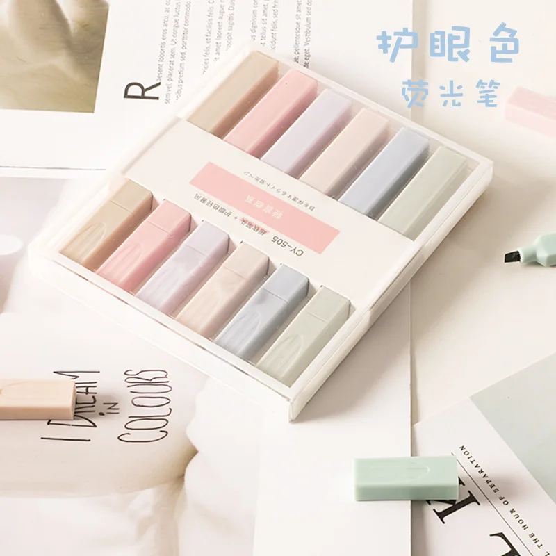 Highlighter Pen 6 pcs/set Brief Style Fluorescent Art Markers
