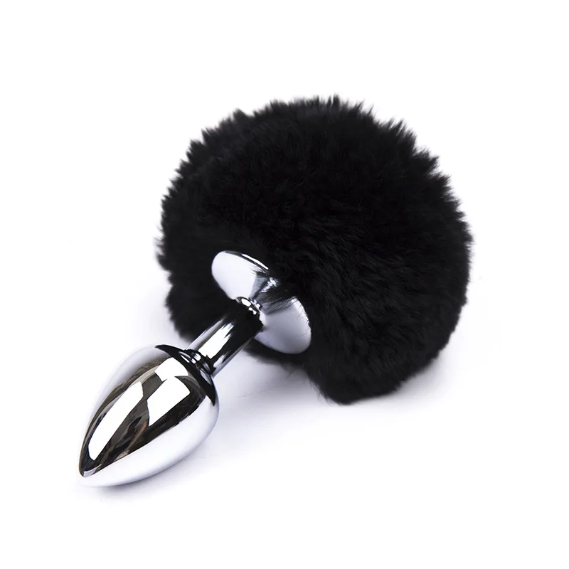 SM bondage close to rabbit girl bead BDSM women's fantasy fur artificial plush ball fetish pump anal plug_voghion.com