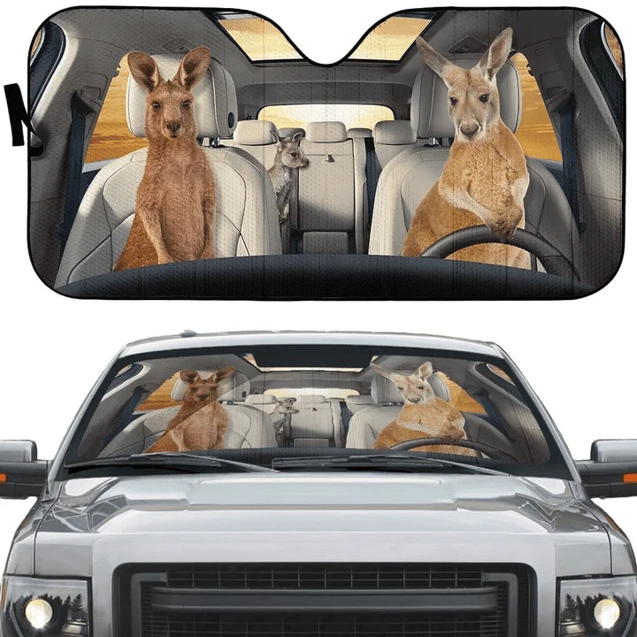 

Australian Kangaroo Driver Stylish Design Sunshade for Car Windshield UV Protect Universal Car Windshield Covers Fit SUV Trucks