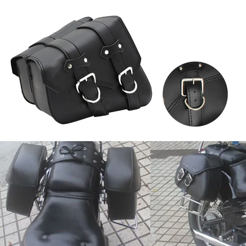 Motorcycle Saddlebag Cafe Racer Tool Luggage Storage Pouch Pu Leather