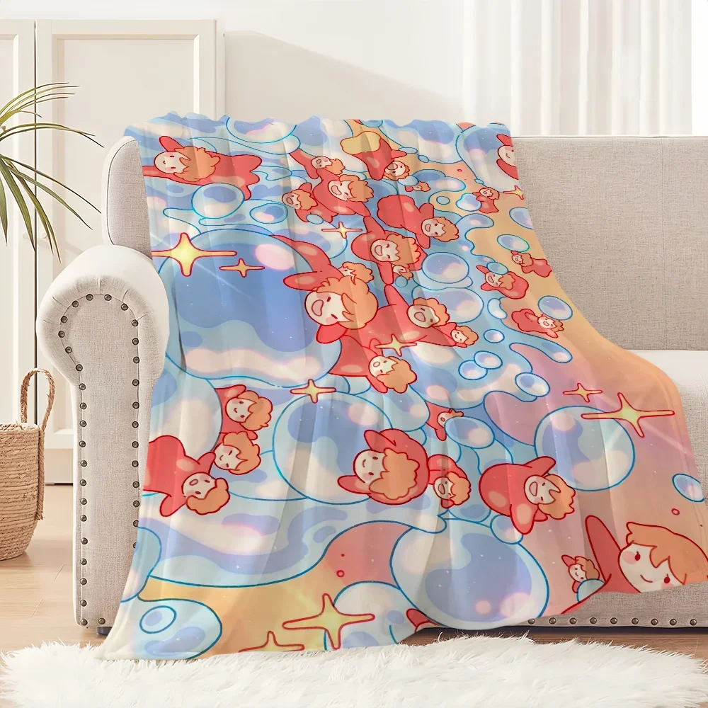 Ponyo Cartoon Soft Plush Flannel Throw Blanket - Cozy and Warm for Sofa, Bedroom, or Travel