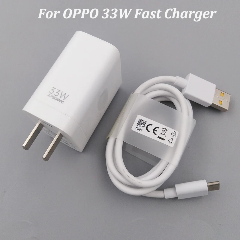 33W Supervooc Charger Fast Charging Adapter Type C Cable For OPPO Find