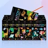 Magic Rainbow Color Scratch Art Painting Paper Card Kit Cartoon Drawing Board Coloring Books for Kids DIY Educational Toys Gifts 2
