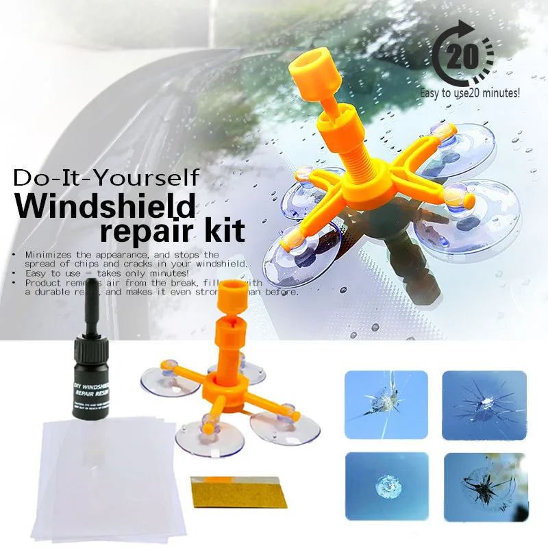 WindshieldRepairToolDIYCarWindowCrackedPhoneScreenRepairKit