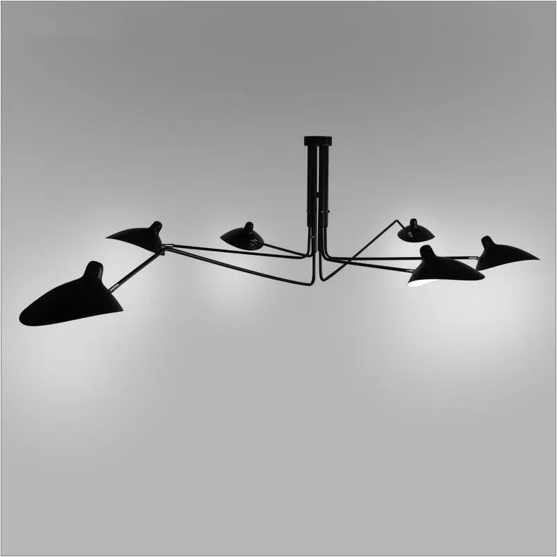 

Decorate Serge Mouille Pendant Light 3/6 Arms Retro Pendant Hanging Lamp Foyer Ceiling Luminaires Industrial Drop Lamp Fixture