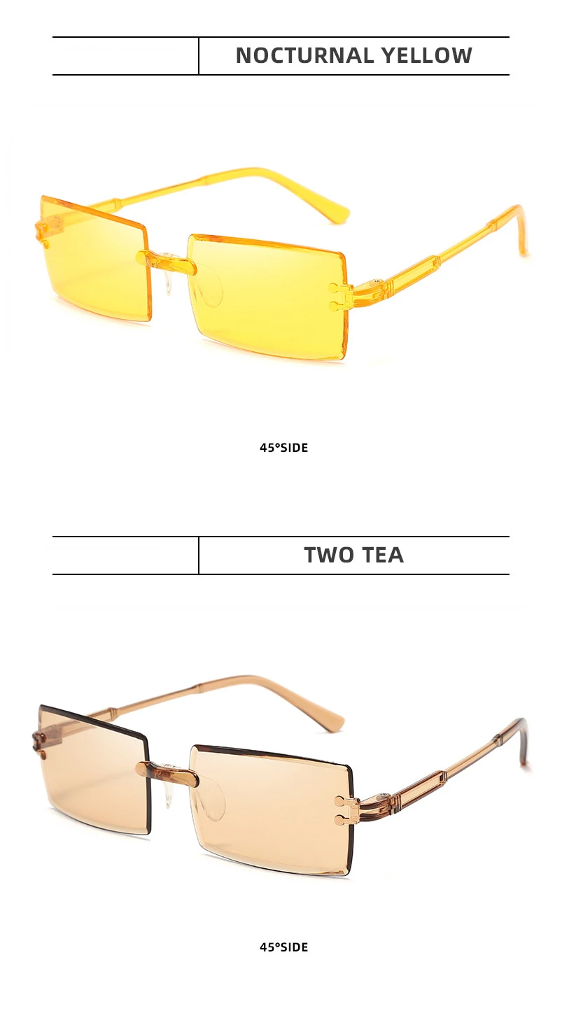 Fashio Vitage Suglasses Wome Rimless Frameless Rectagle Shades Gradiet Brad Summer Travelig Su Glasses for_voghion.com