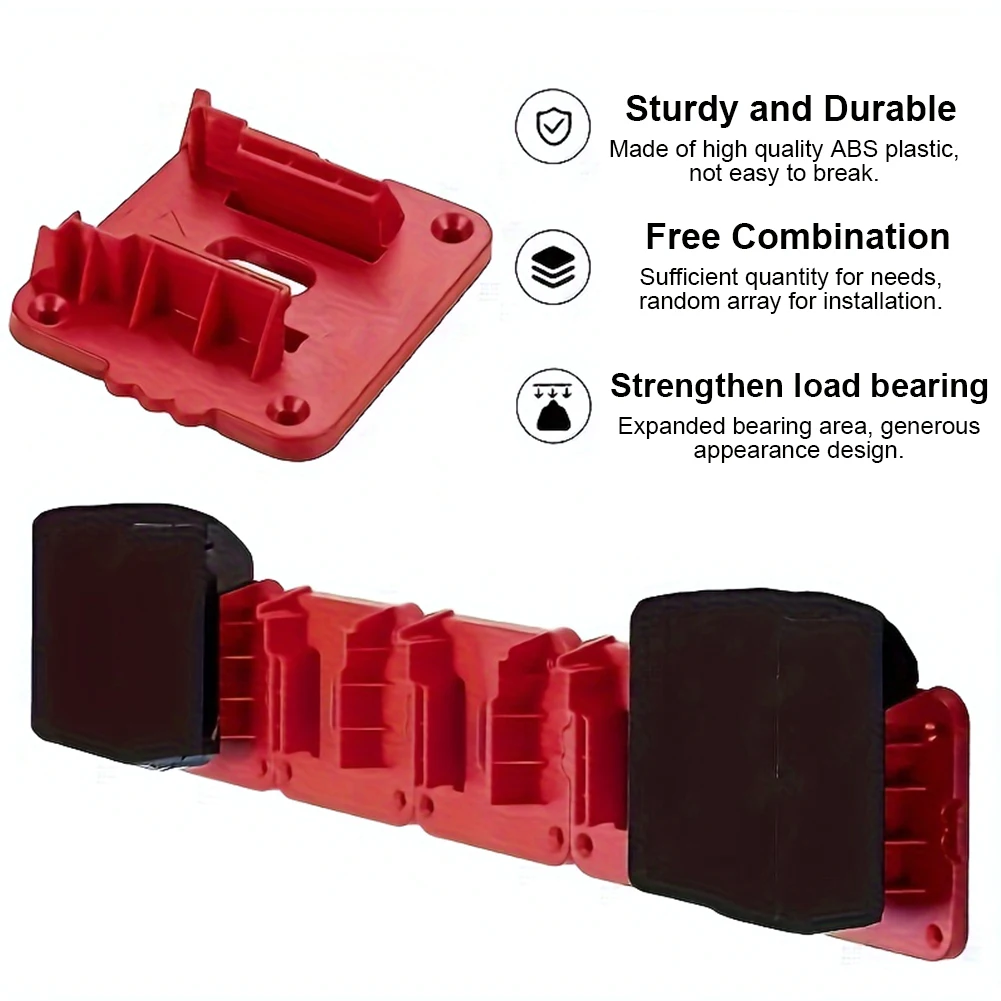 5pcs Battery Holder Battery Rack for Milwaukee M18 18V Battery Storage Battery Dock Mount for Work Vans Shelves And Toolboxes