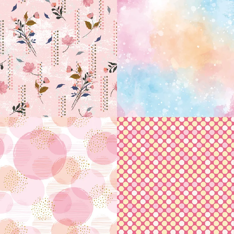 24Sheets/Set Vintage Flower Material Ppaper DIY Scrapbooking Journal Base Collage Photo Props Gift Wrapping Decoration Paper