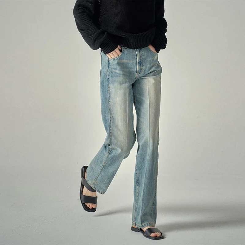 

FP Jeans Women's 2023 New Spring/Summer Vintage Style Long Pants High Waist Straight Tube Pants Casual Pants