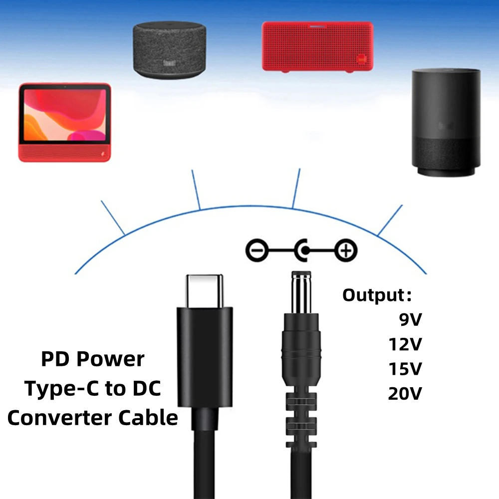 

USB C PD Charger Converter Type-C to 9V 12V 15V 20V DC 5.5x2.1 5.5x2.5 4.0x1.7 4.8x1.7 3.5x1.35mm Power Supply Cable for Routers