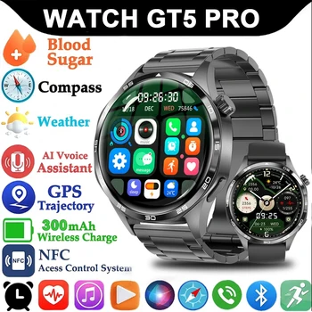 For HUAWEI GT5 Pro GPS NFC Smart Watch Men 360*360 AMOLED Screen Heart rate Bluetooth Call IP67 Waterproof Man Smartwatch 2024 1